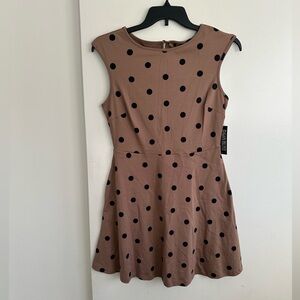 New York & Company Brown Polka Dot Mini Dress
